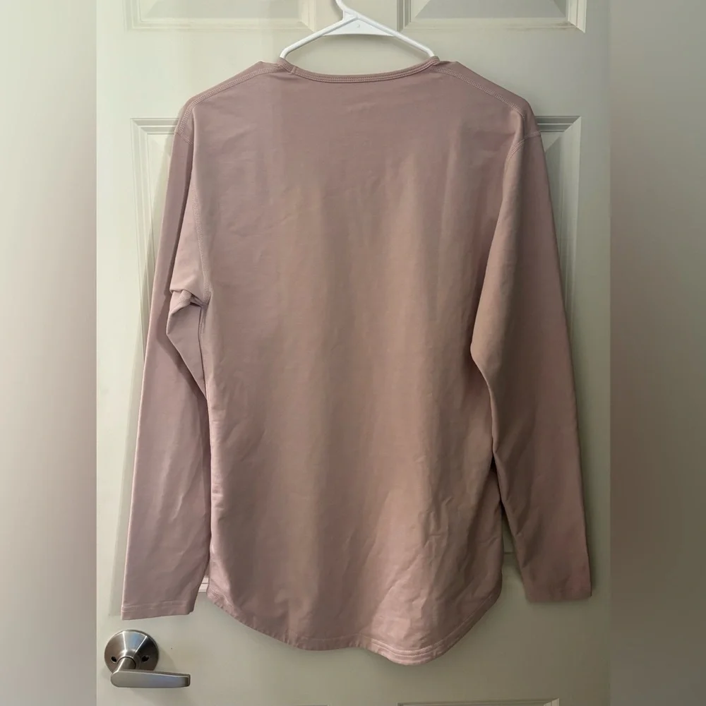 BYLT Basics Lux Drop Cut Long Sleeve Tee in Pale Purple/Pink, Size S